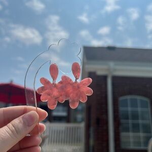 Handmade Polymer Clay Pink Floral Earrings